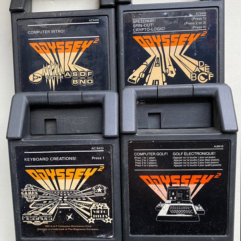 MagnaVox Odyssey 2 Intro Speedway Spin-out Cryptologic Computer Golf 4 Cartridge